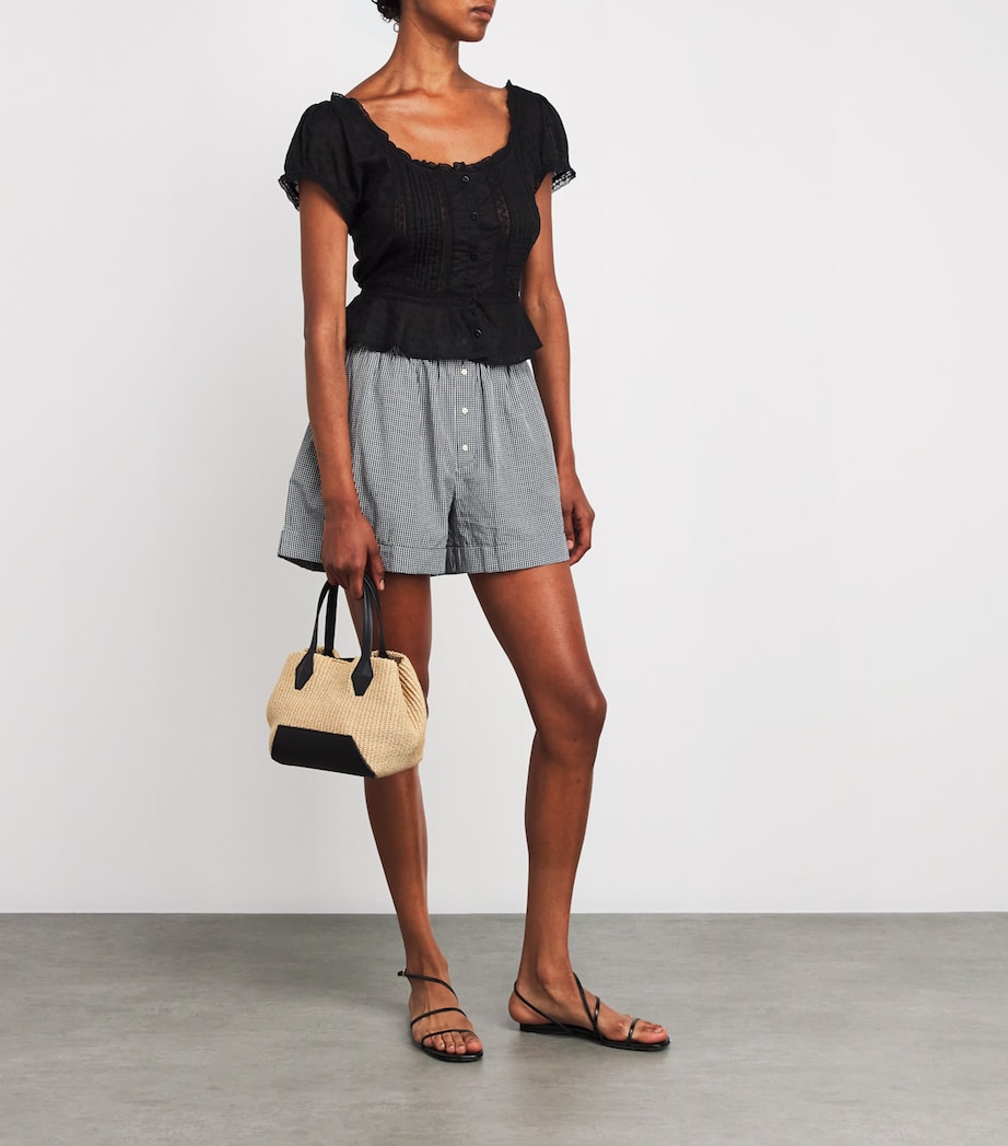 Rixo Black Broderie Anglaise Sandi Top