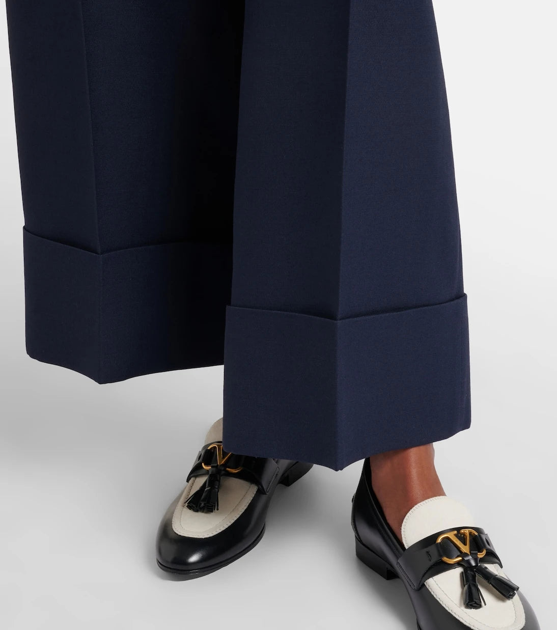 Valentino - Crepe Couture VGold wide-leg pants