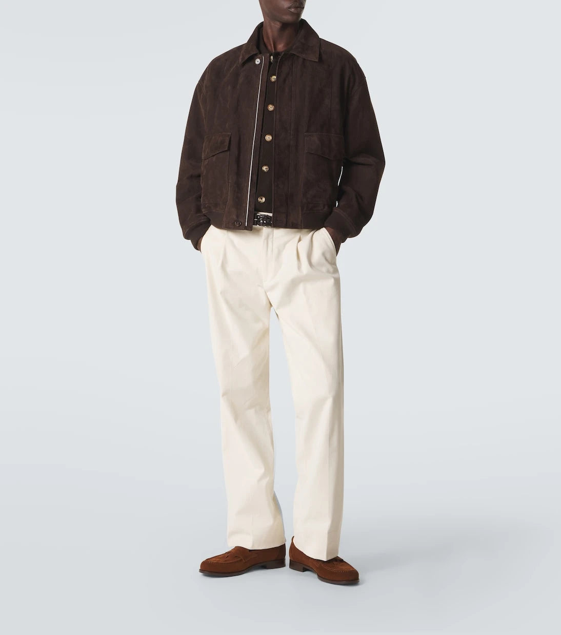 Lardini - Woven suede penny loafers