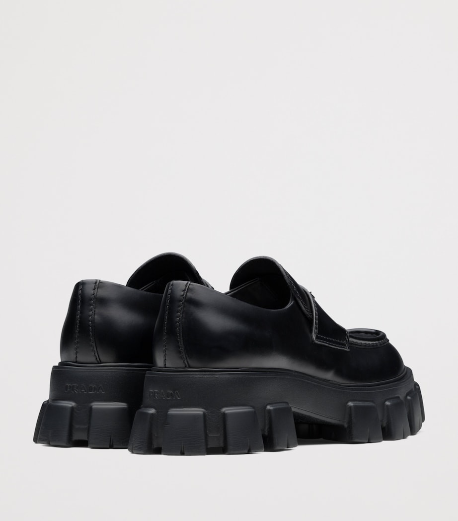 Brushed Leather Monolith Loafers