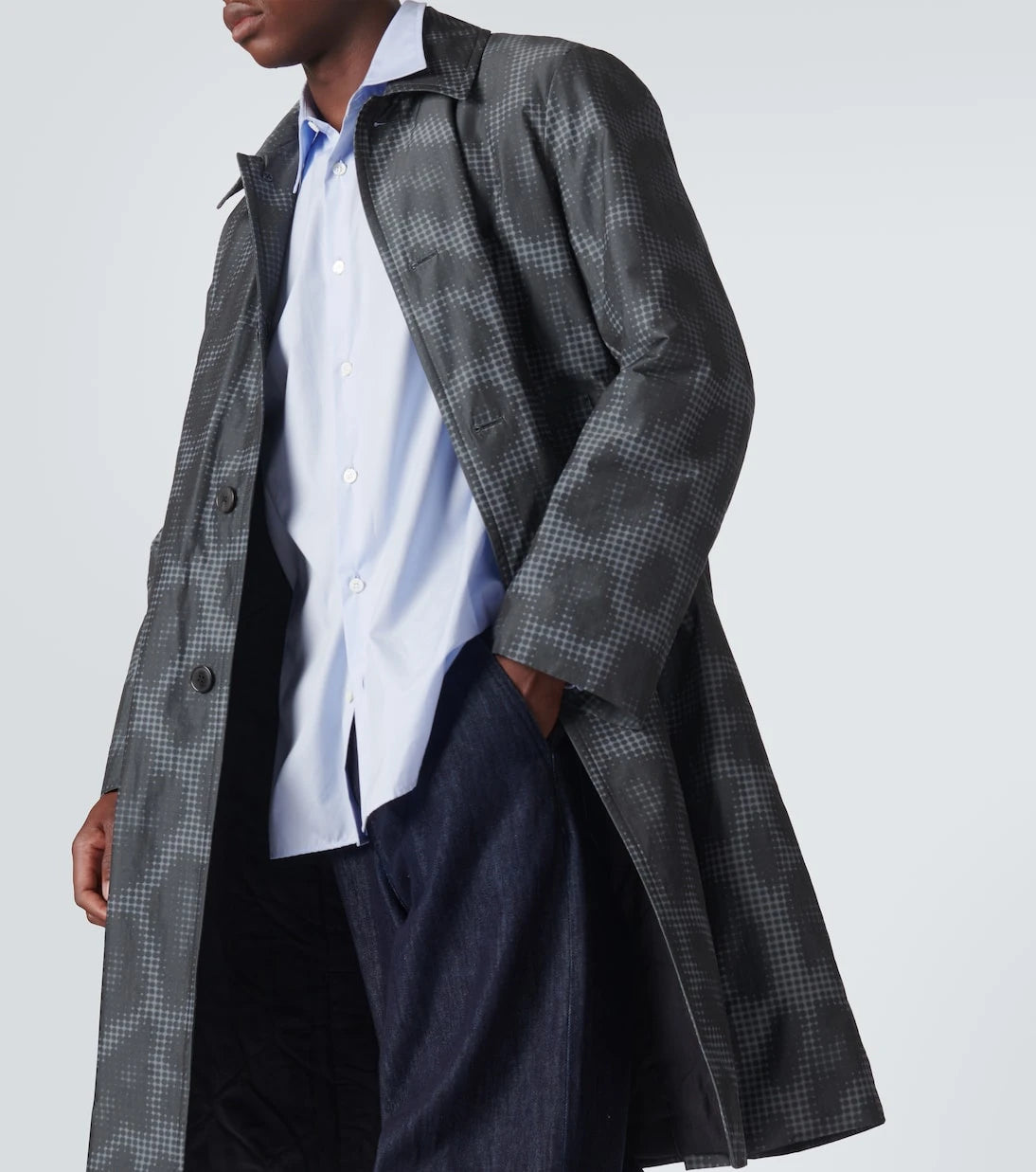 Dries Van Noten - Leopard-print checked car coat