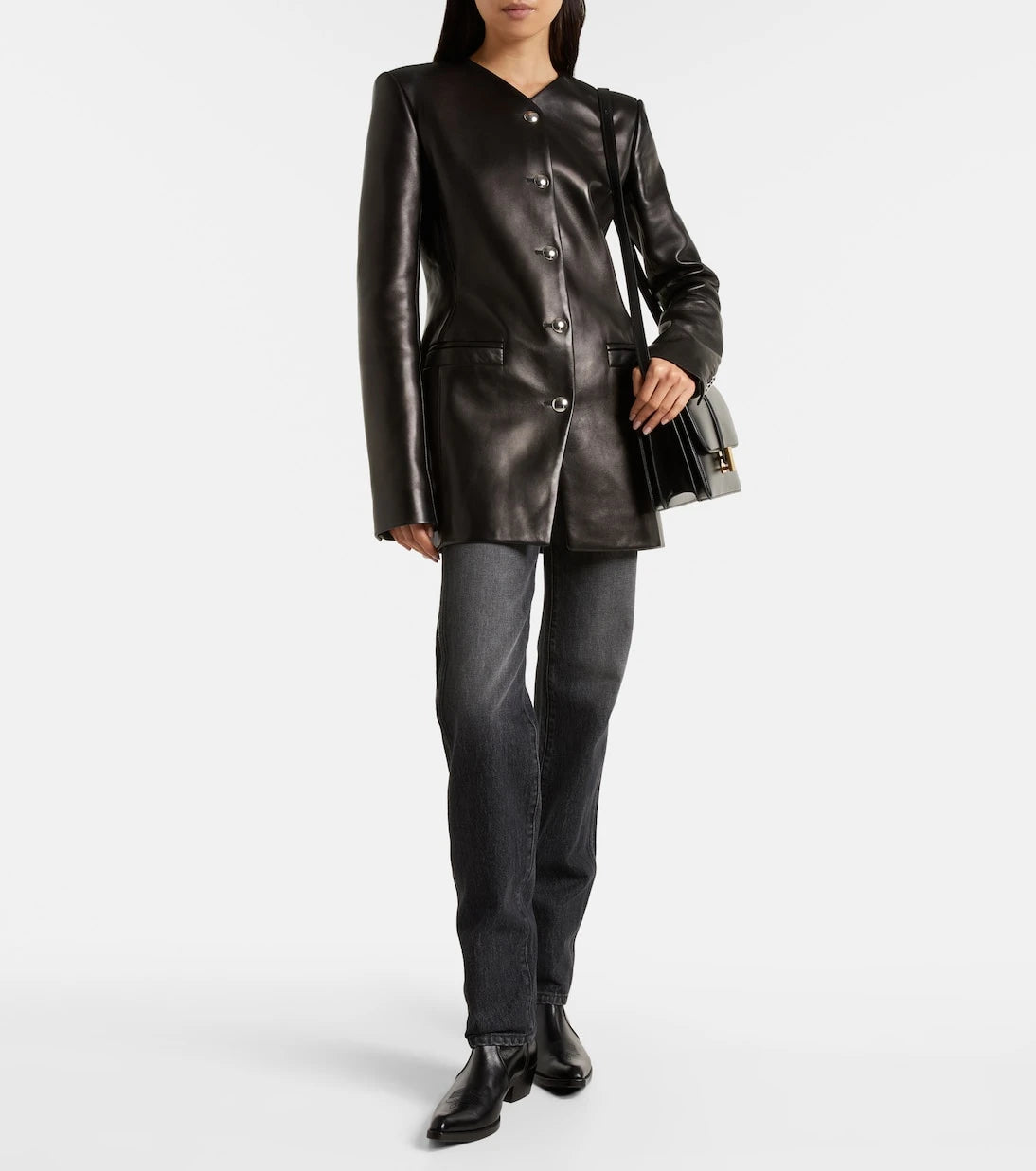 Khaite - Clive leather ankle boots