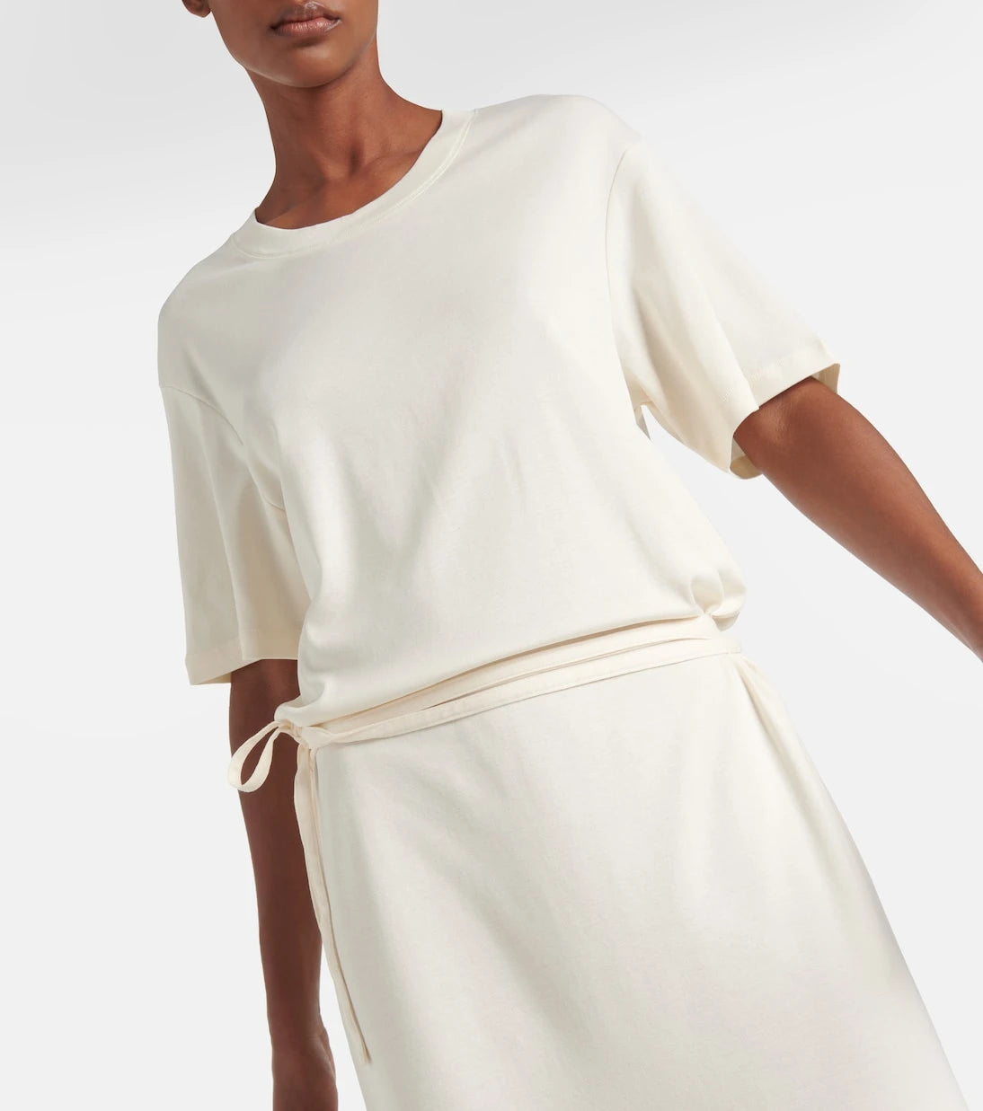Lemaire - Belted cotton jersey midi dress