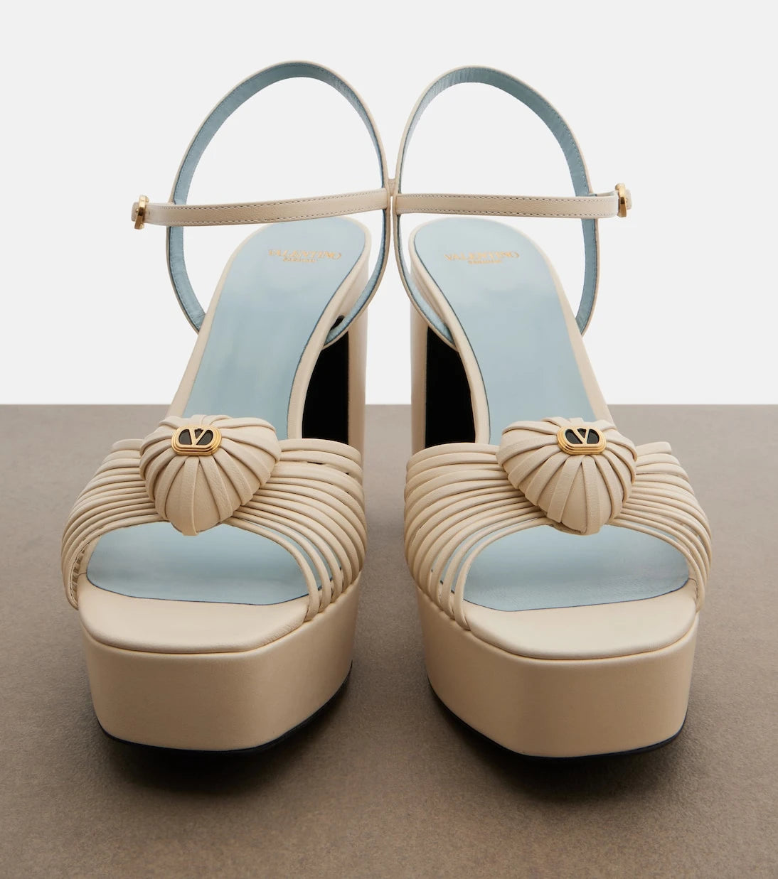 Valentino Garavani - Cœur Royal leather platform sandals