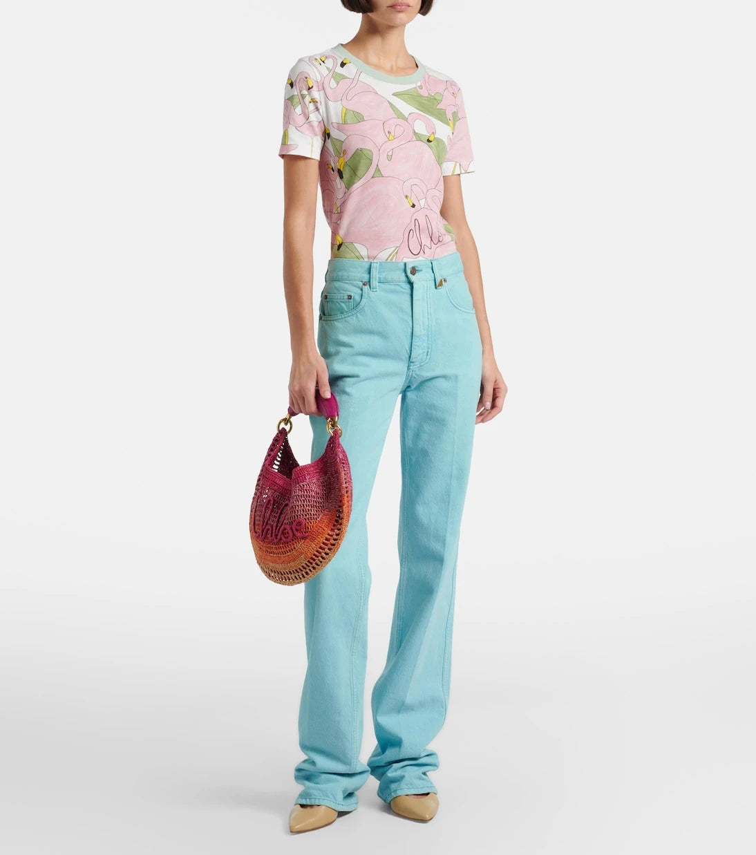 Chloé - Summer Banana Medium raffia shoulder bag
