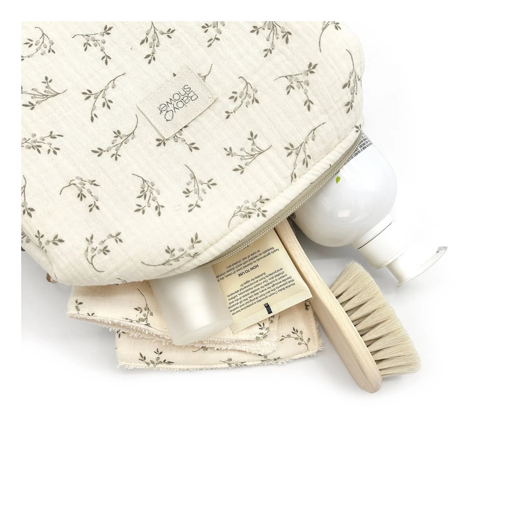 Babyshower - Camila Olive toiletry bag | Ecru