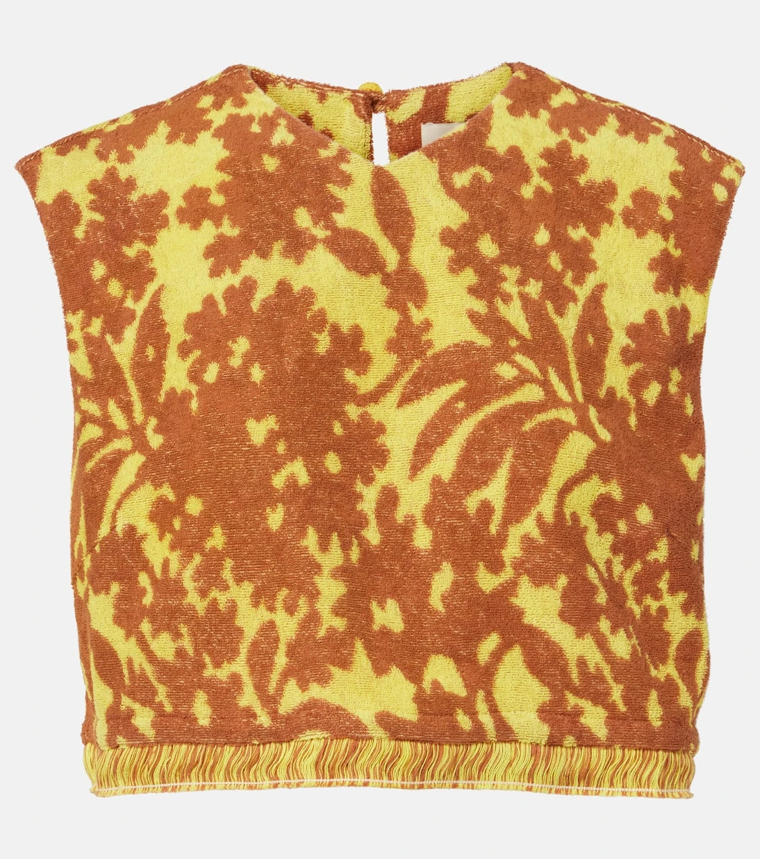 Alémais - Amarillo printed cotton-blend crop top
