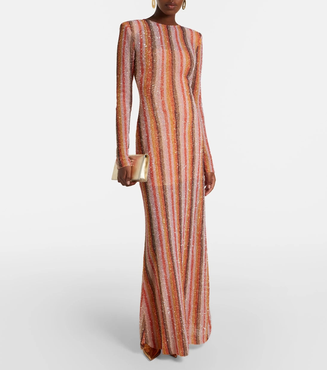 Rachel Gilbert - Isadora sequined striped gown