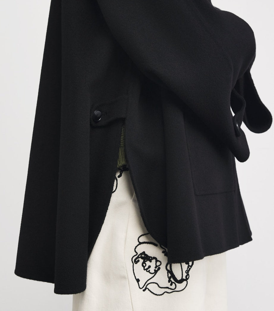 MAX&Co. Black Virgin Wool A-Line Coat