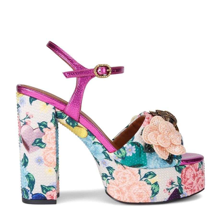 Embellished Floral Kensington Platform Sandals