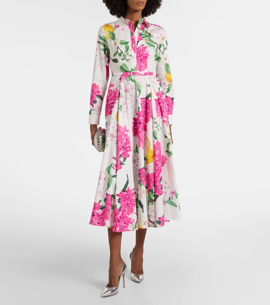 Leo Lin - Zara belted printed cotton midi dress