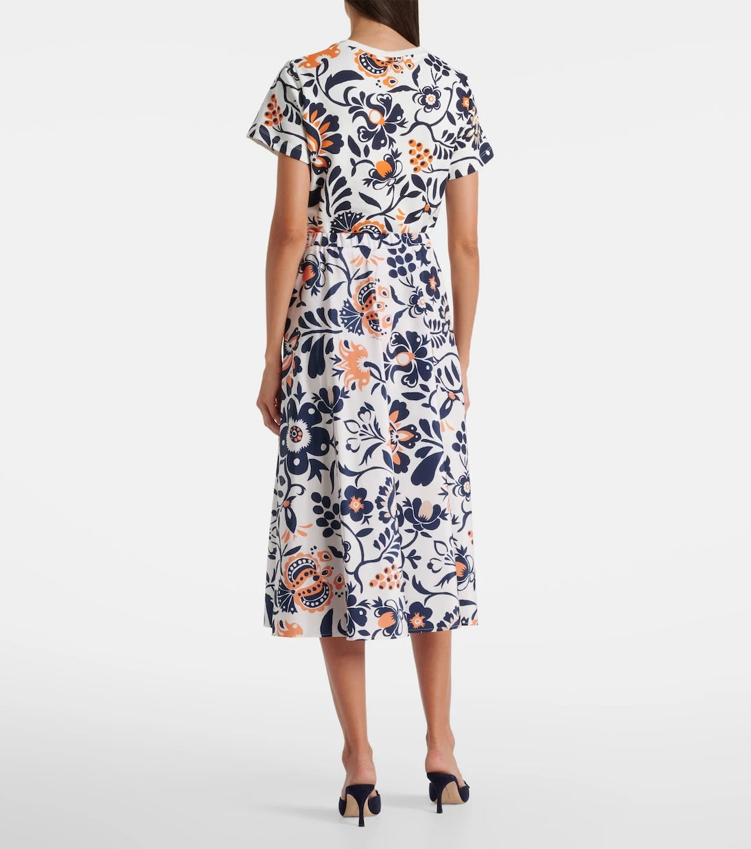 La DoubleJ - Printed satin midi skirt