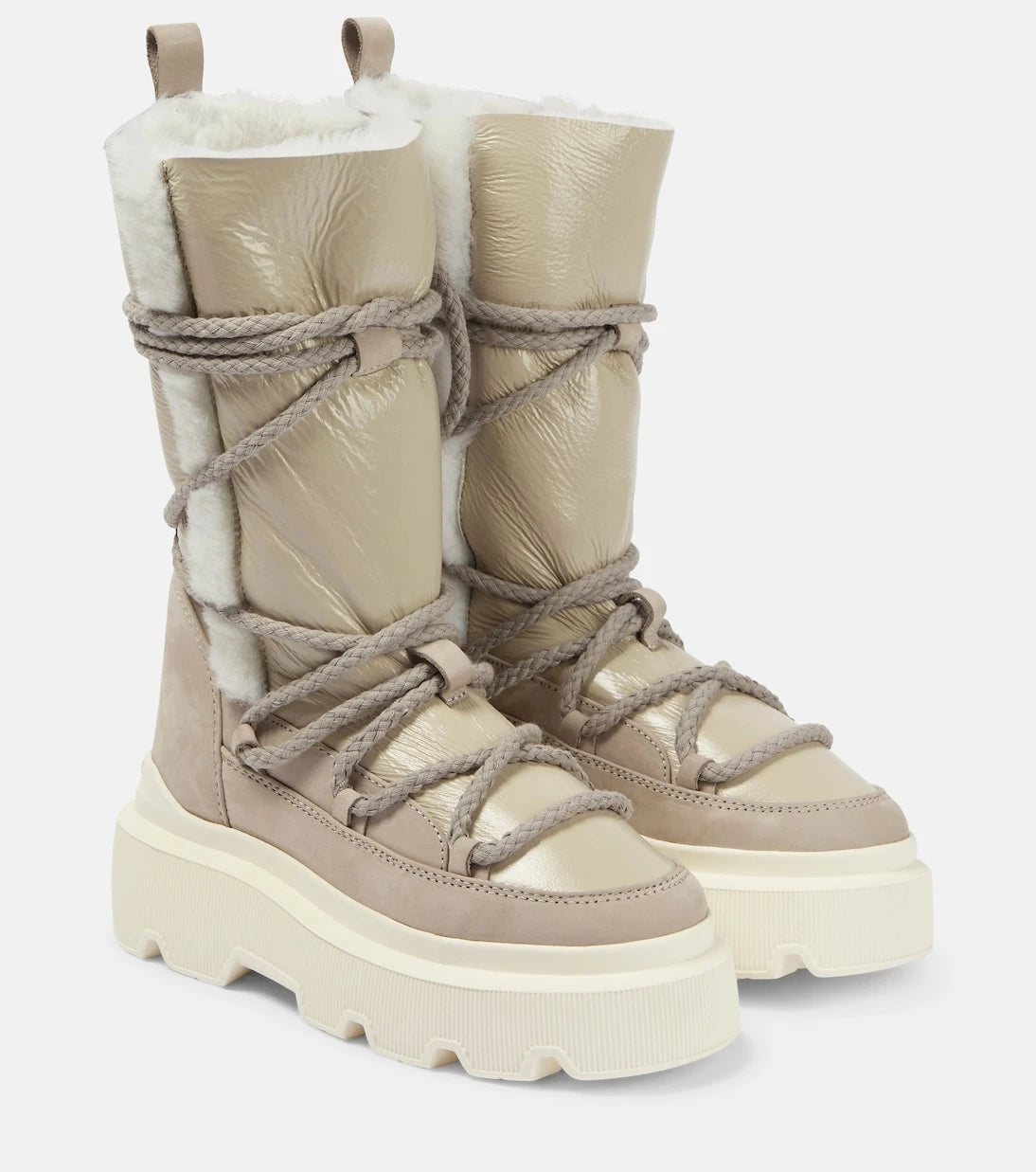 Inuikii - Leather shearling-trimmed snow boots