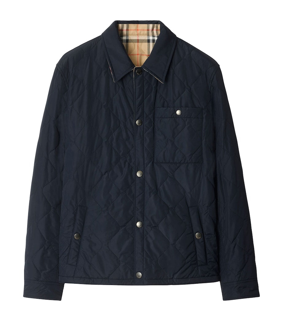 Navy Reversible Quilted Overshirt