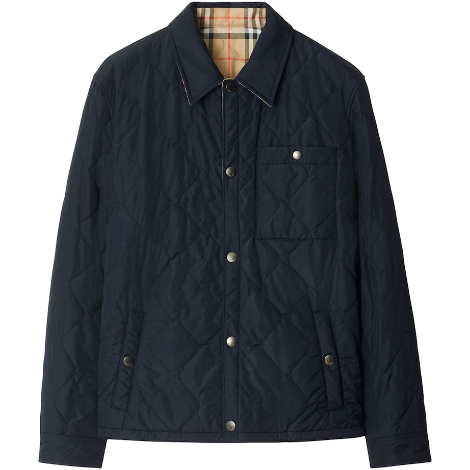 Navy Reversible Quilted Overshirt