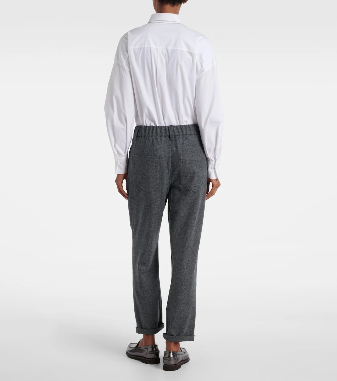 Brunello Cucinelli - Cropped wool and cashmere straight pants
