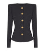 Balmain Black Wool Buttoned Basque Jacket