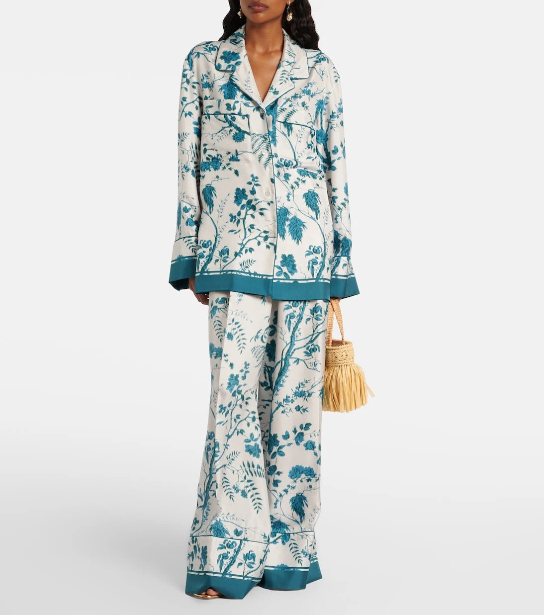 Erdem - Floral silk pajama shirt