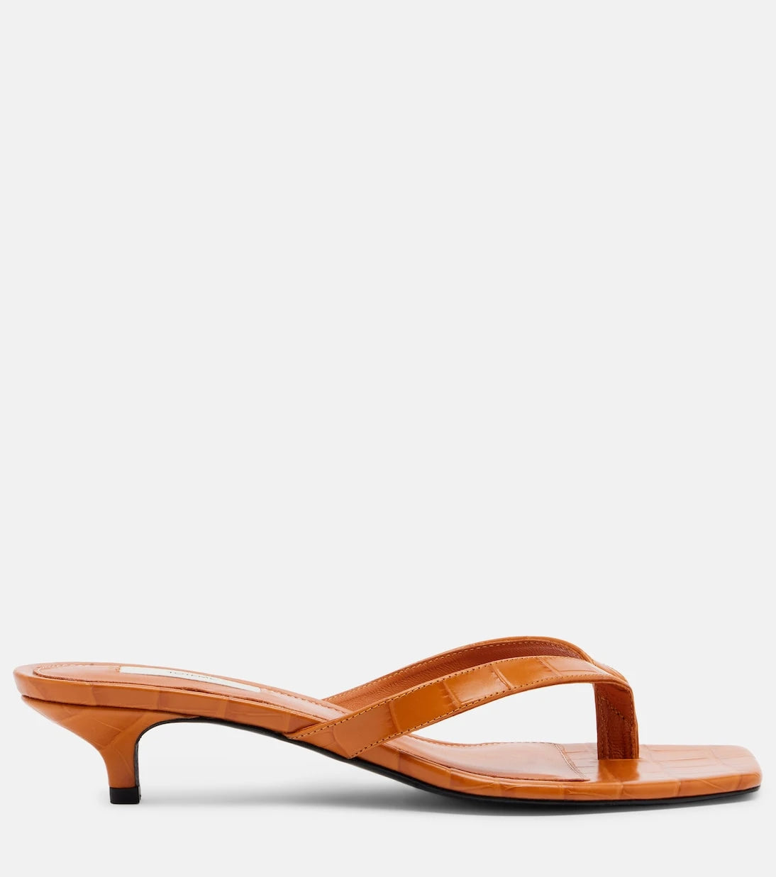 Toteme - Croc-effect leather thong sandals