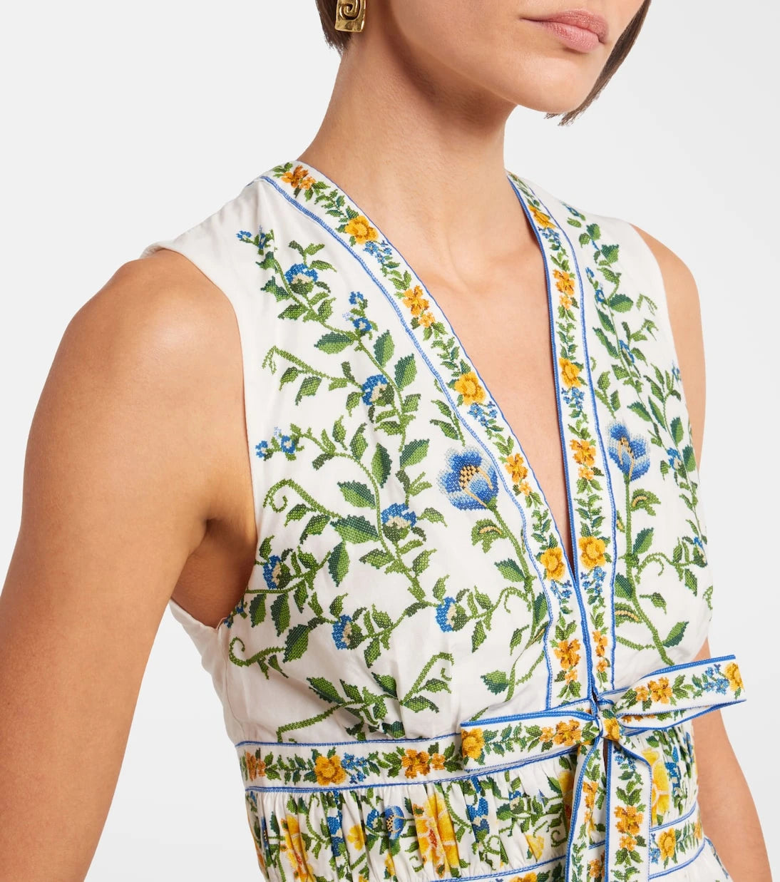 Farm Rio - Emily floral ruffled cotton minidress