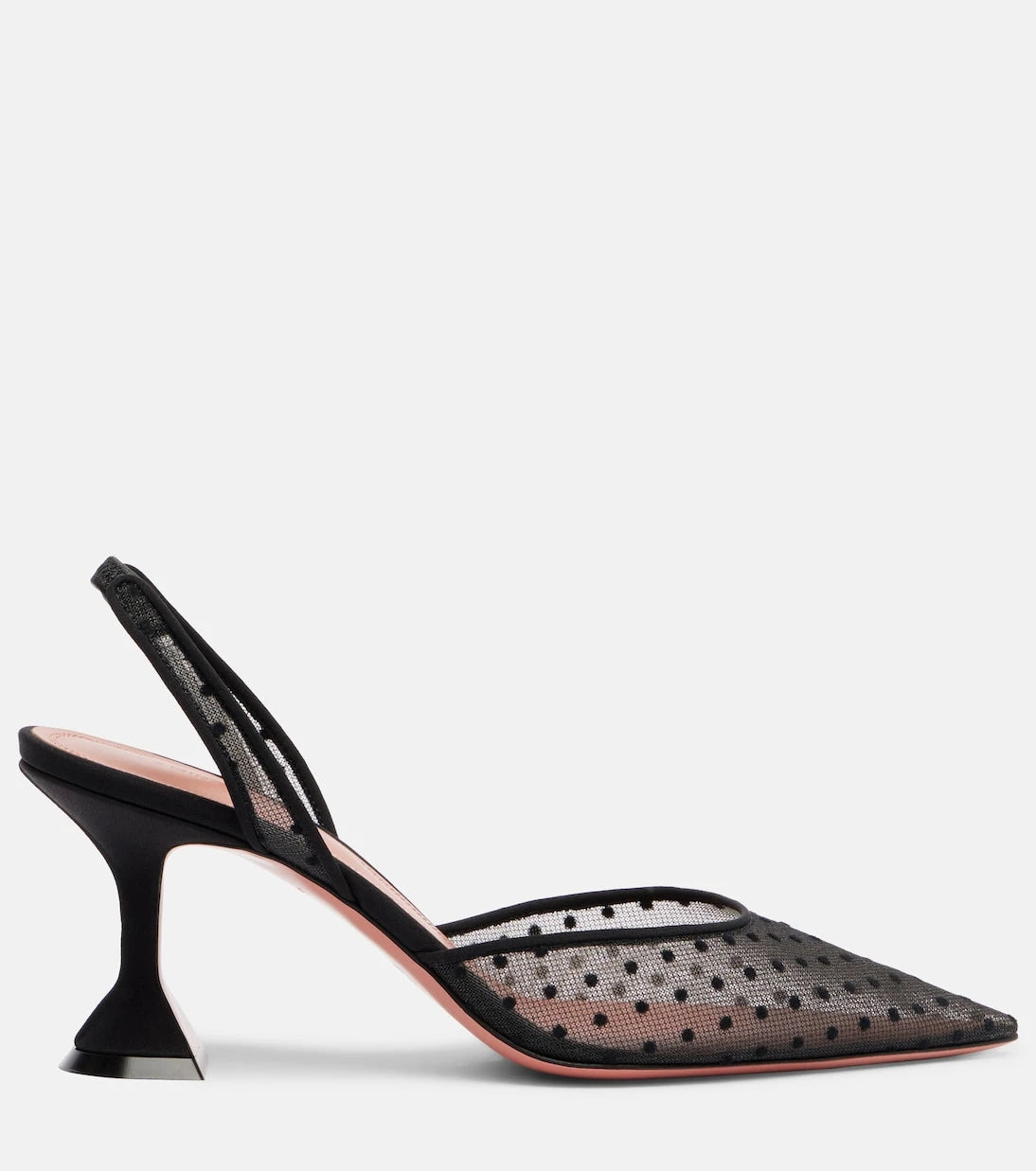 Amina Muaddi - Holli 70 point d'esprit slingback pumps