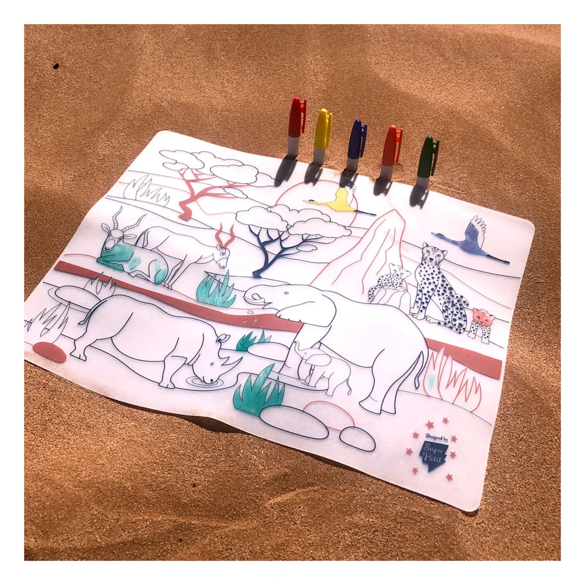Superpetit - Savanna Colour-in Place Mat | Rust