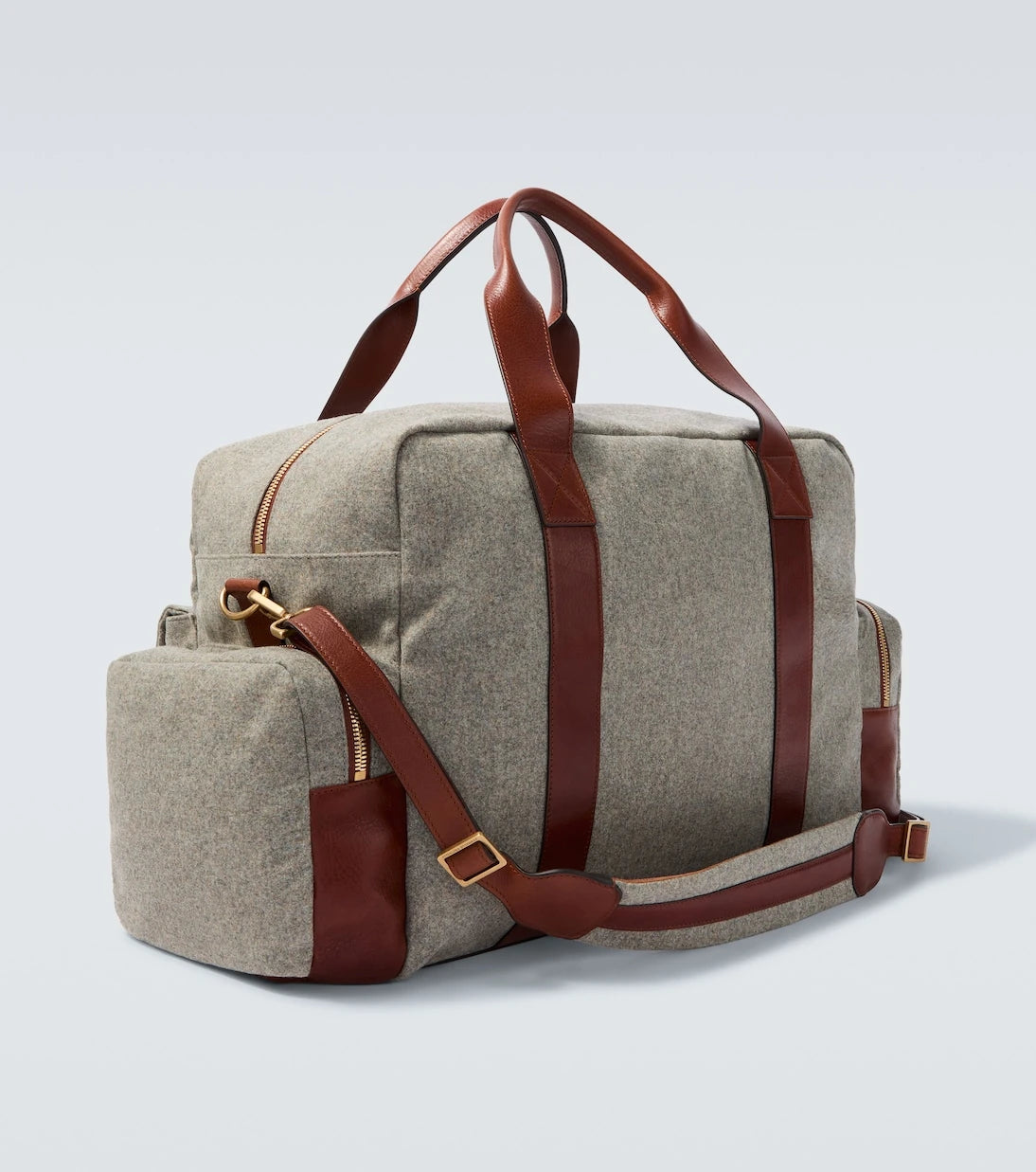 Brunello Cucinelli - Leather-trimmed duffel bag