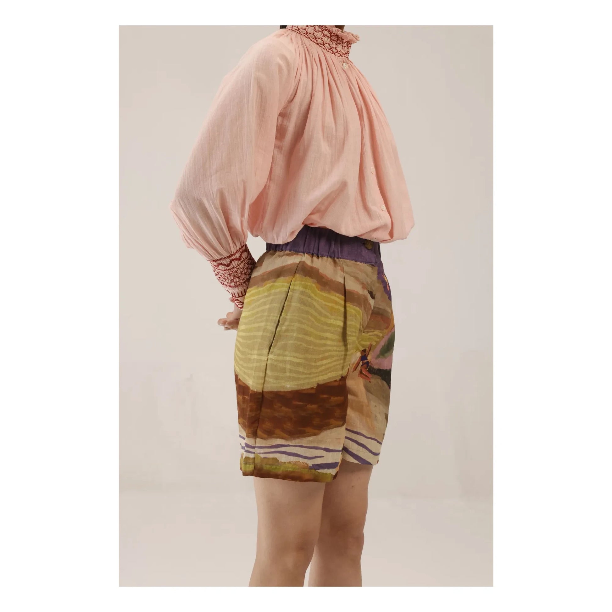 CORD - Short Wide Leg Linen | Brown