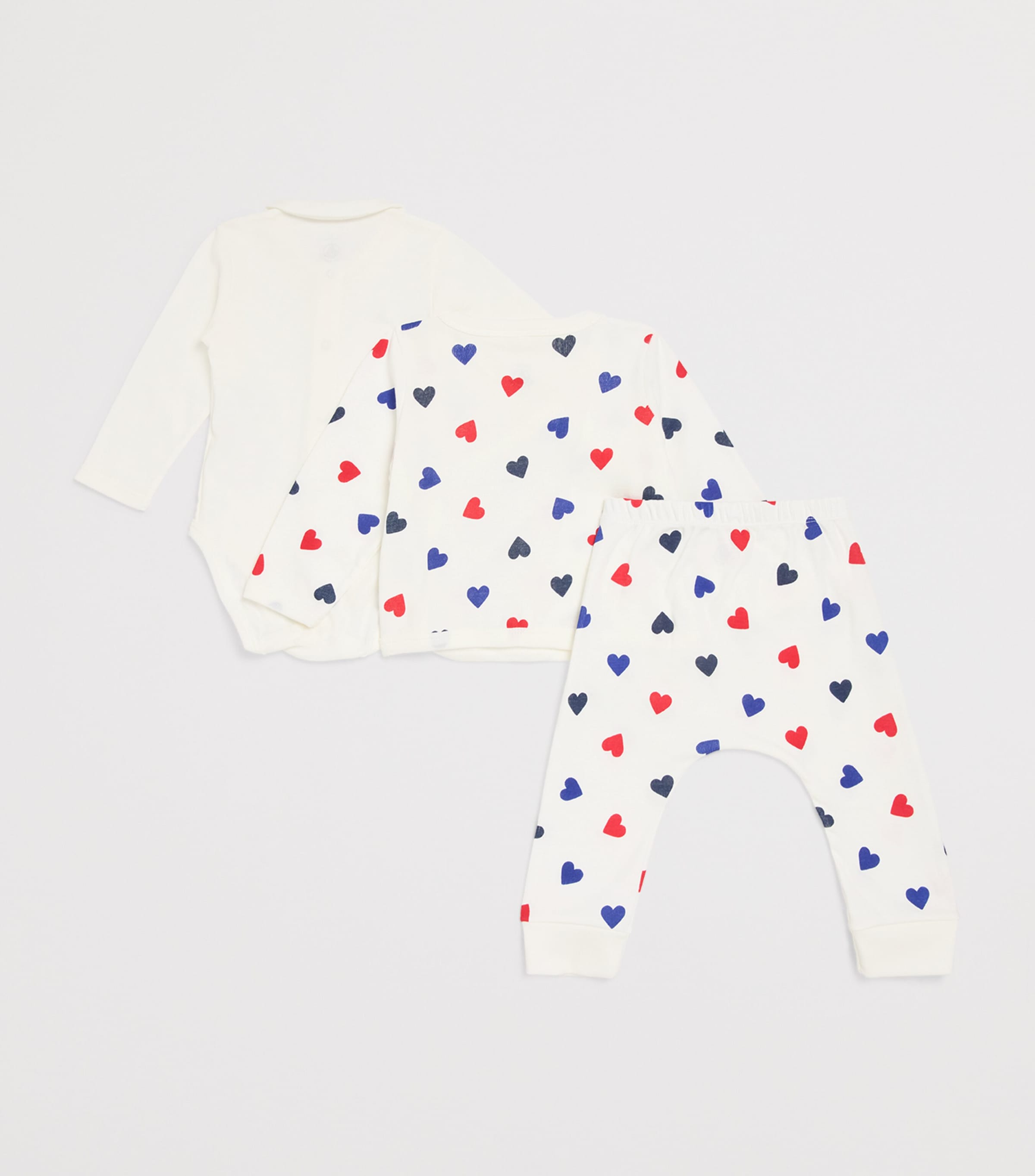Petit Bateau Cotton Bodysuit, Top and Bottoms Set (1-18 Months)