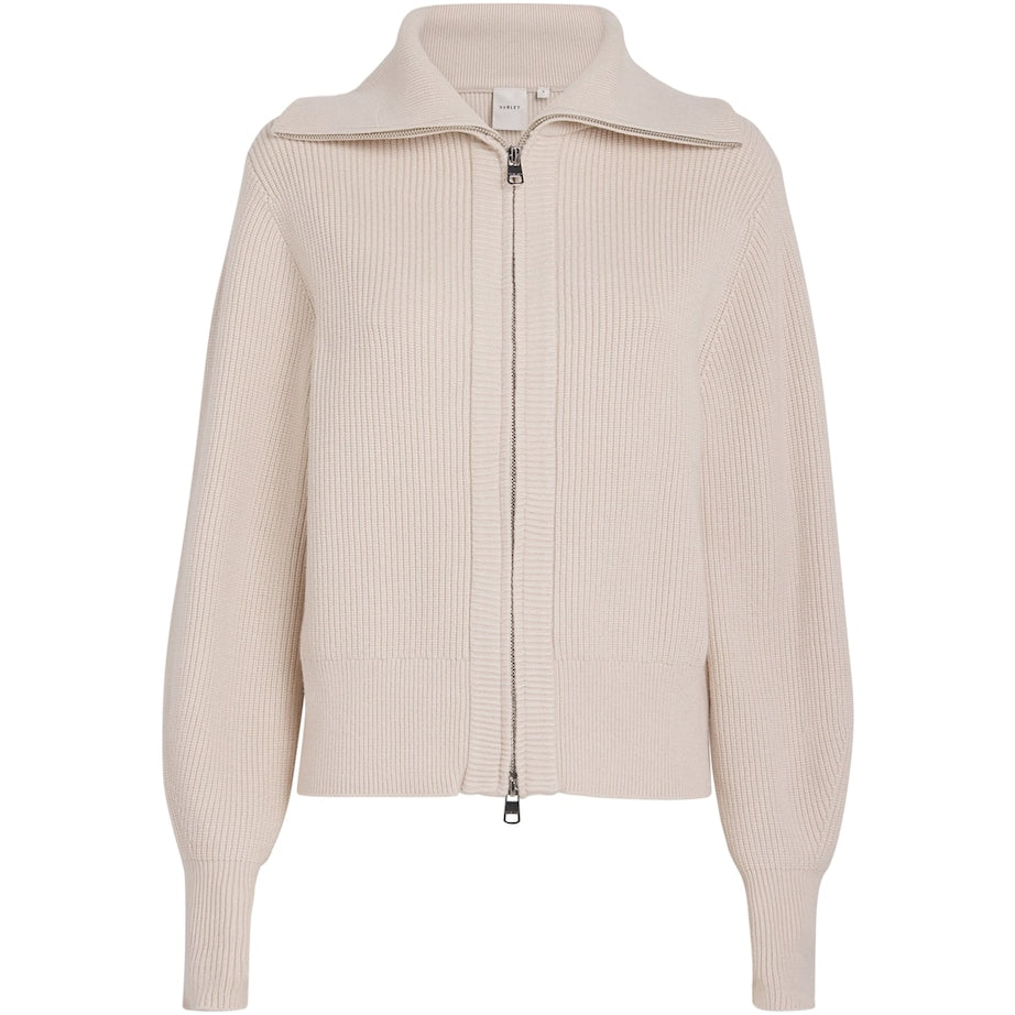 Varley Ivory Enrico Zip-Up Sweater