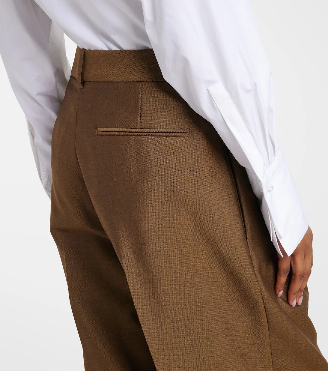 Róhe - High-rise wool and mohair wide-leg pants