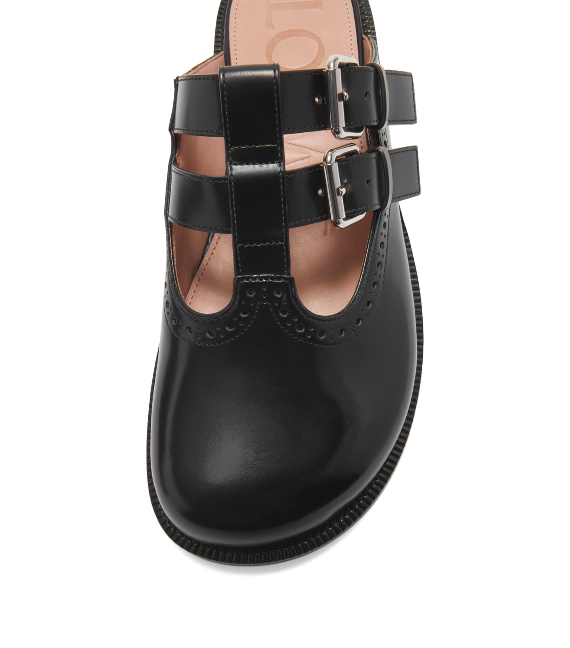 LOEWE Black Leather Campo Mary Jane Mules