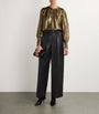 Yves Salomon Black Lambskin Wide-Leg Trousers