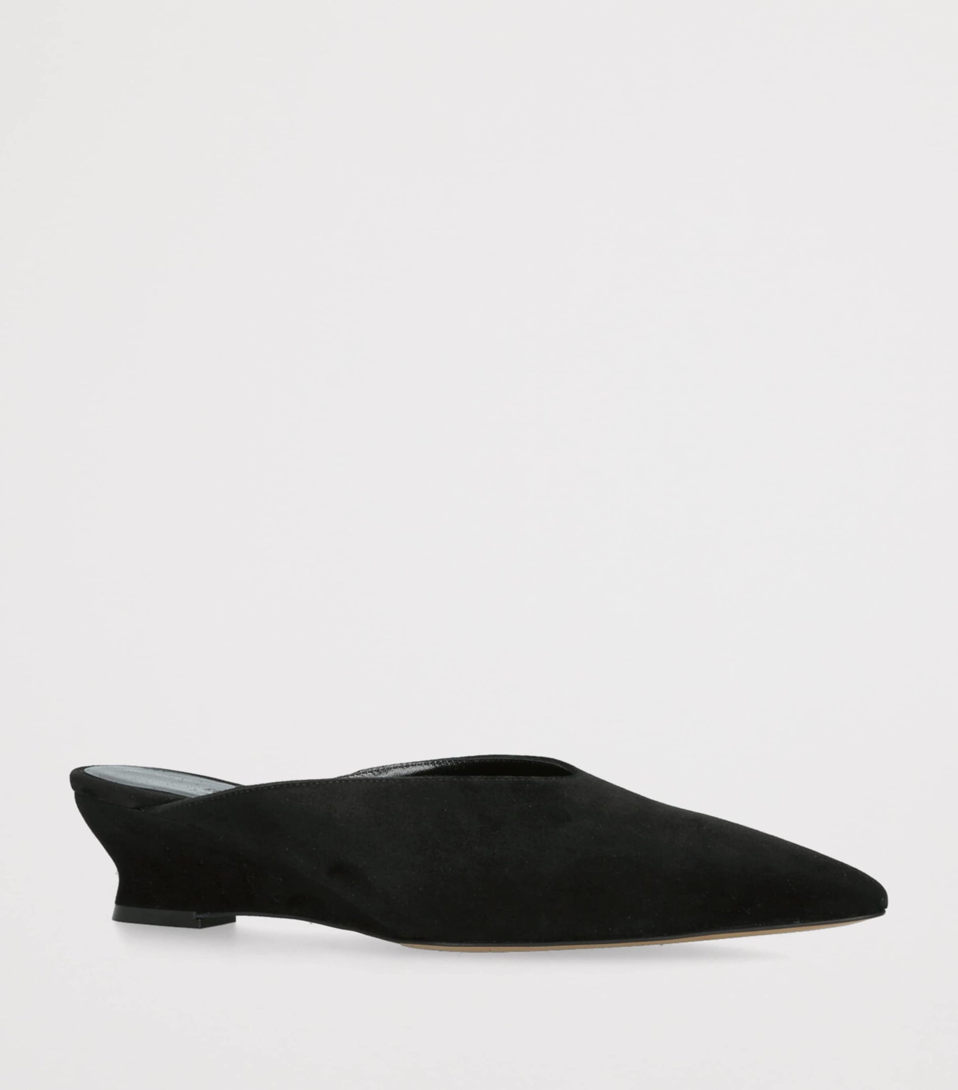 Le Monde Beryl Black Suede Micro Wedge Mules 40
