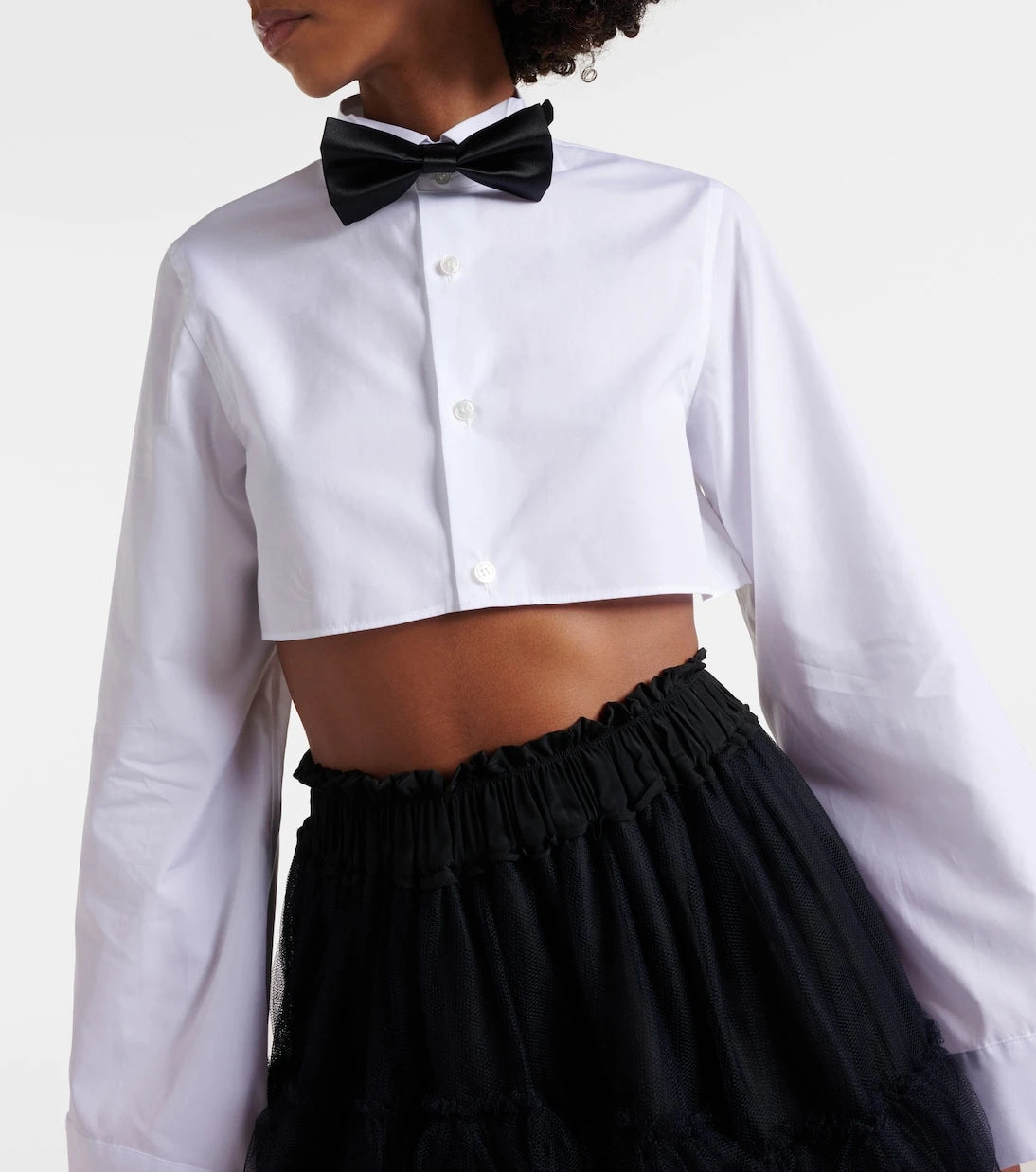 Noir Kei Ninomiya - Cropped cotton shirt