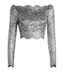 Paco Rabanne Silver Lace Crop Top