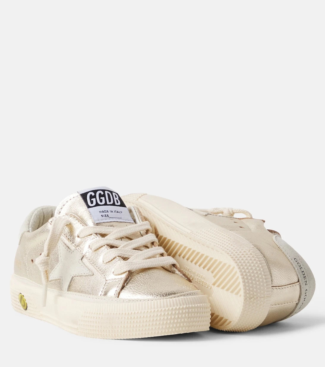 Golden Goose Kids - May metallic leather sneakers