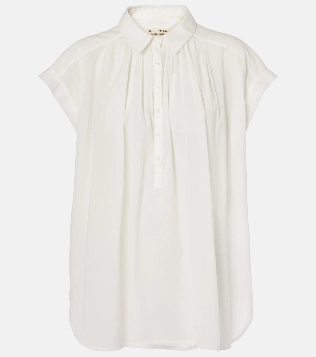 Nili Lotan - Normandy shirred cotton blouse