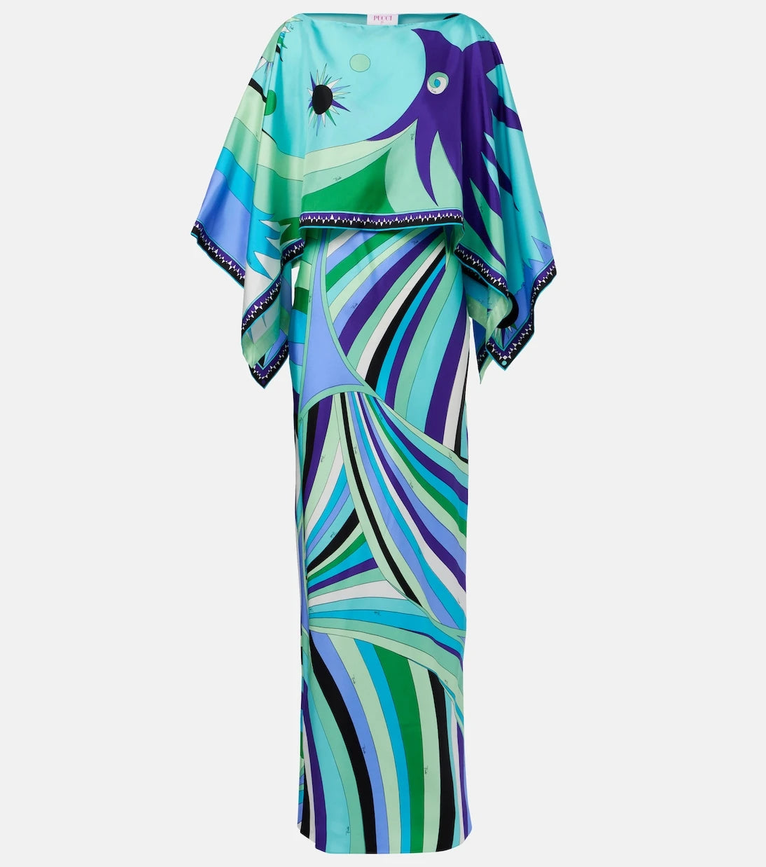 Pucci - Iride caped silk twill maxi dress