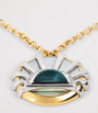 Yellow Gold, Diamond, Topaz and Pearl N*93 Sun Dawn Necklace