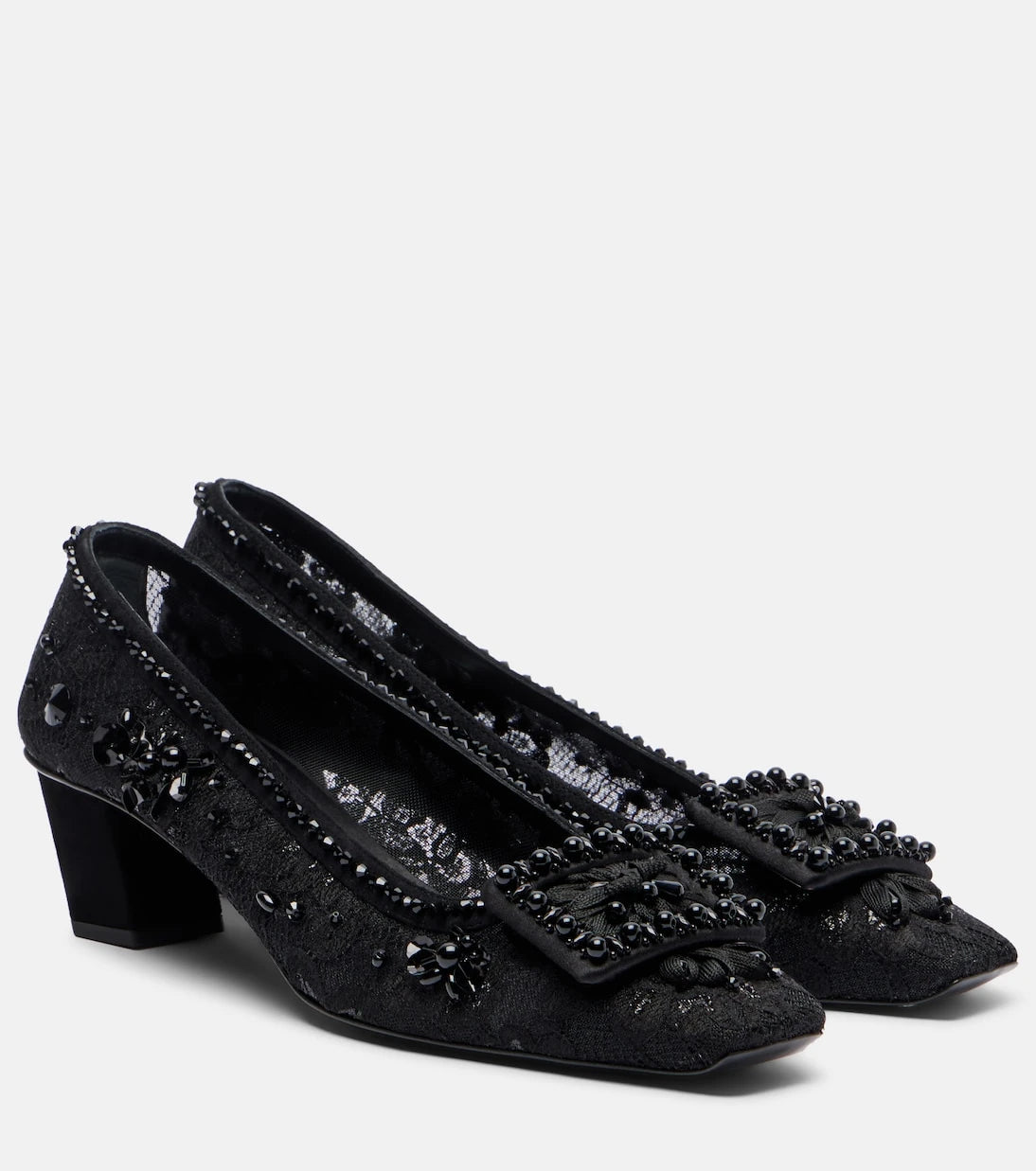 Roger Vivier - Belle Vivier embellished lace pumps