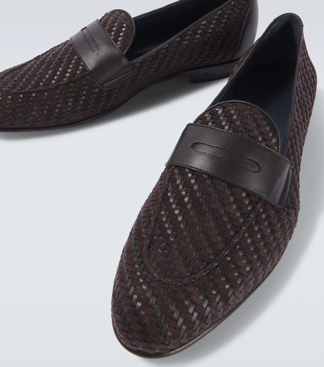 Brioni - Appia leather and suede penny loafers