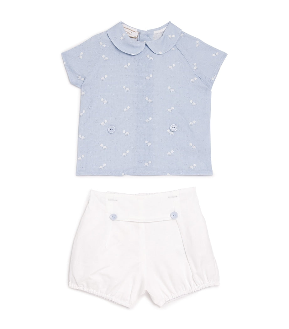 Paz Rodriguez Linen Shirt and Shorts Set (1-24 Months)