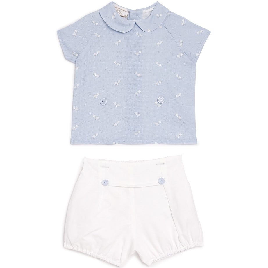 Paz Rodriguez Linen Shirt and Shorts Set (1-24 Months)