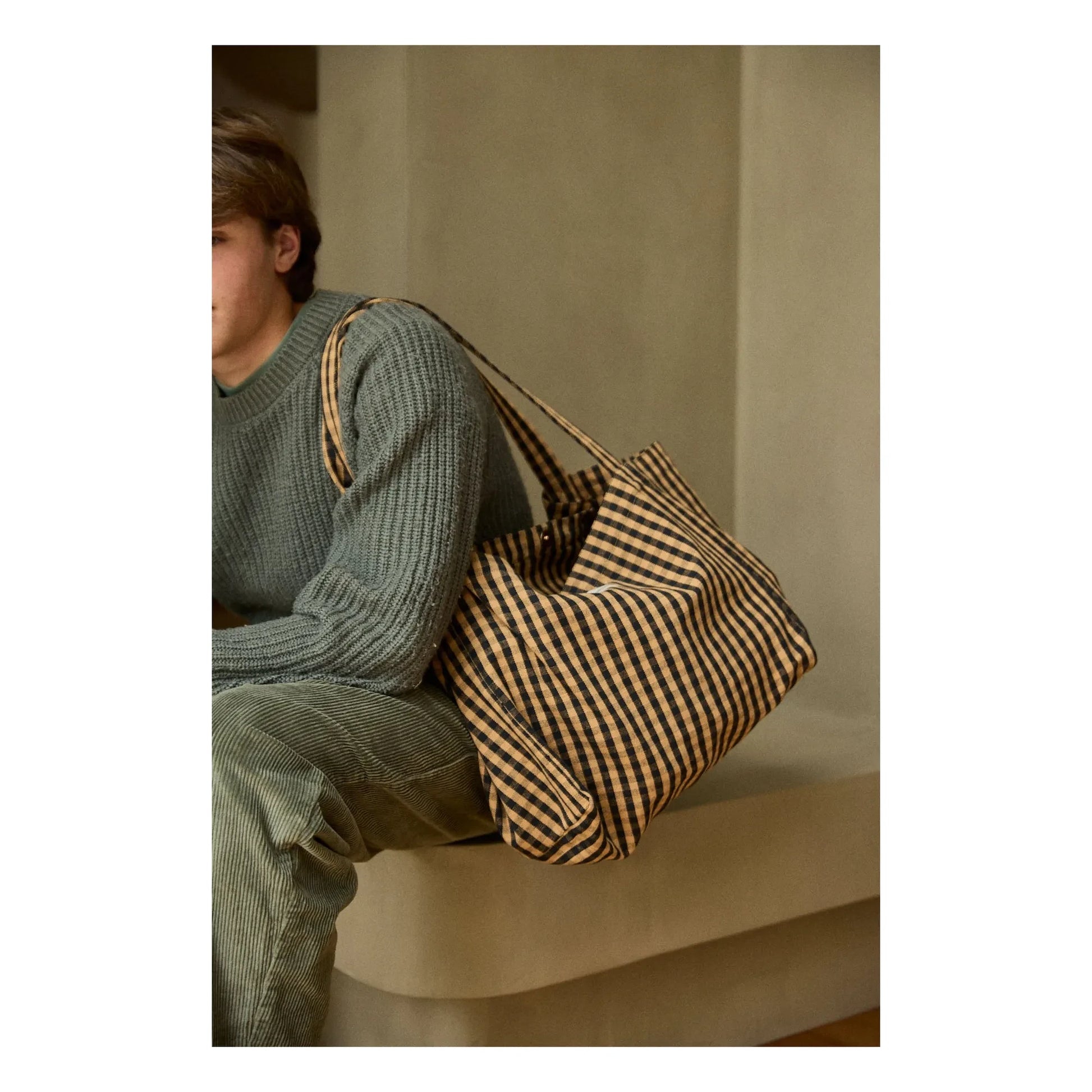 Gabrielle Paris - Vichy handbag | Coffee