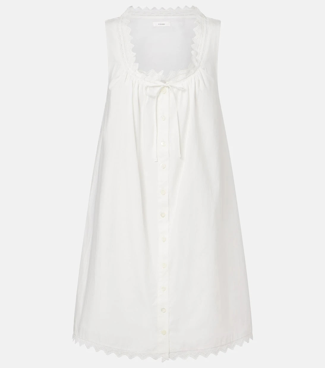 Frame - Scalloped cotton poplin shirt dress