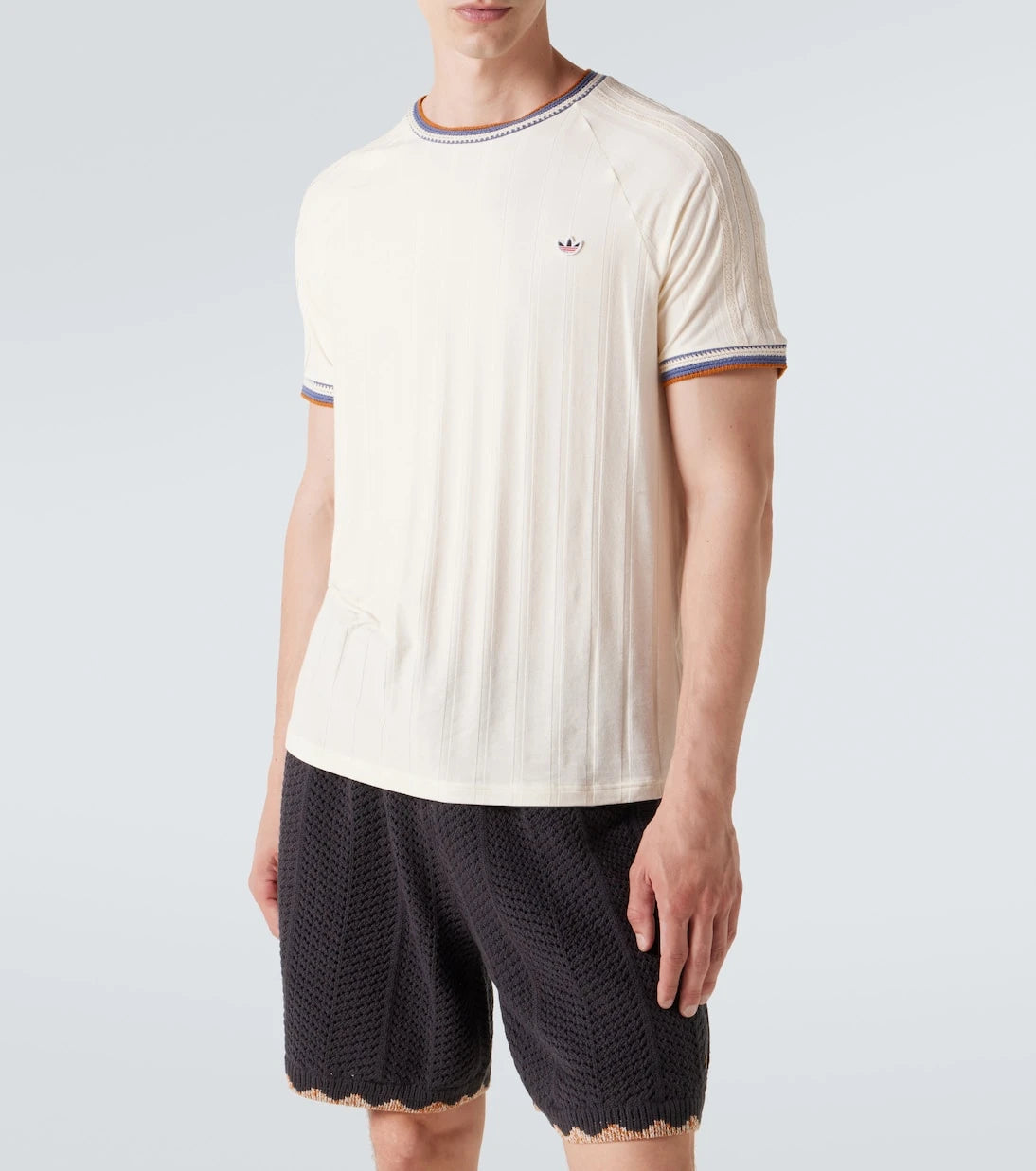Adidas - تيشيرت x CLOT محبوك مضلّع