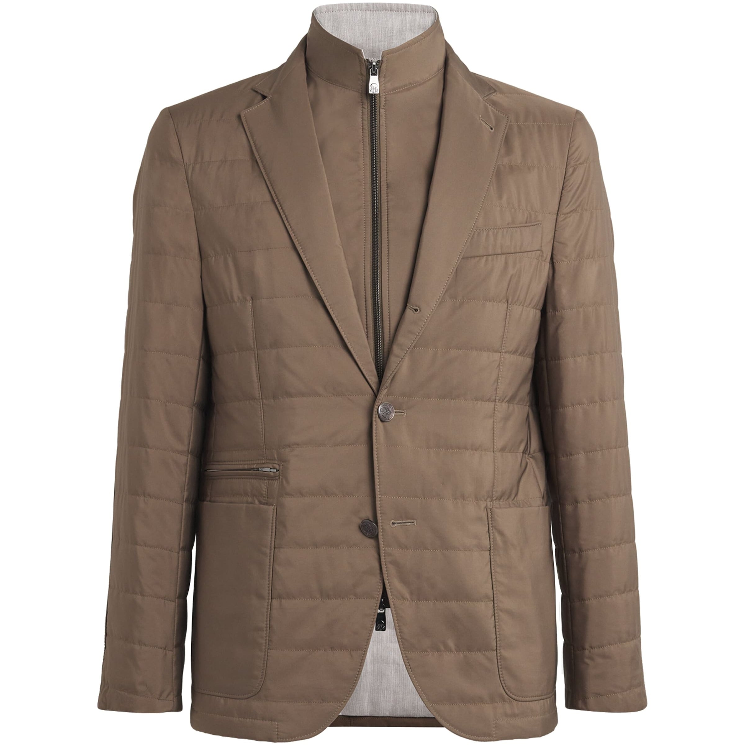 Corneliani Beige Technical Quilted Blazer