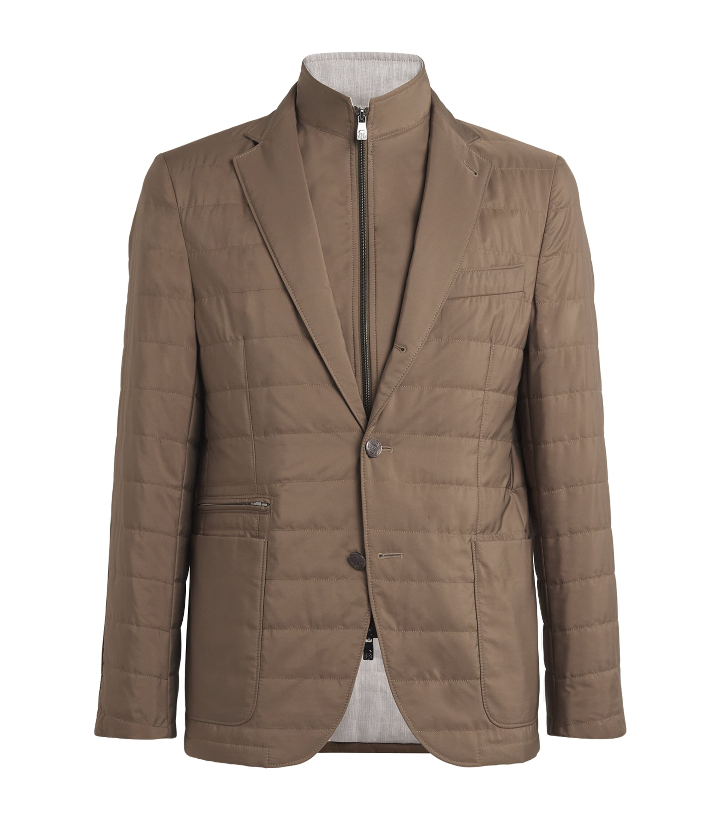 Corneliani Beige Technical Quilted Blazer