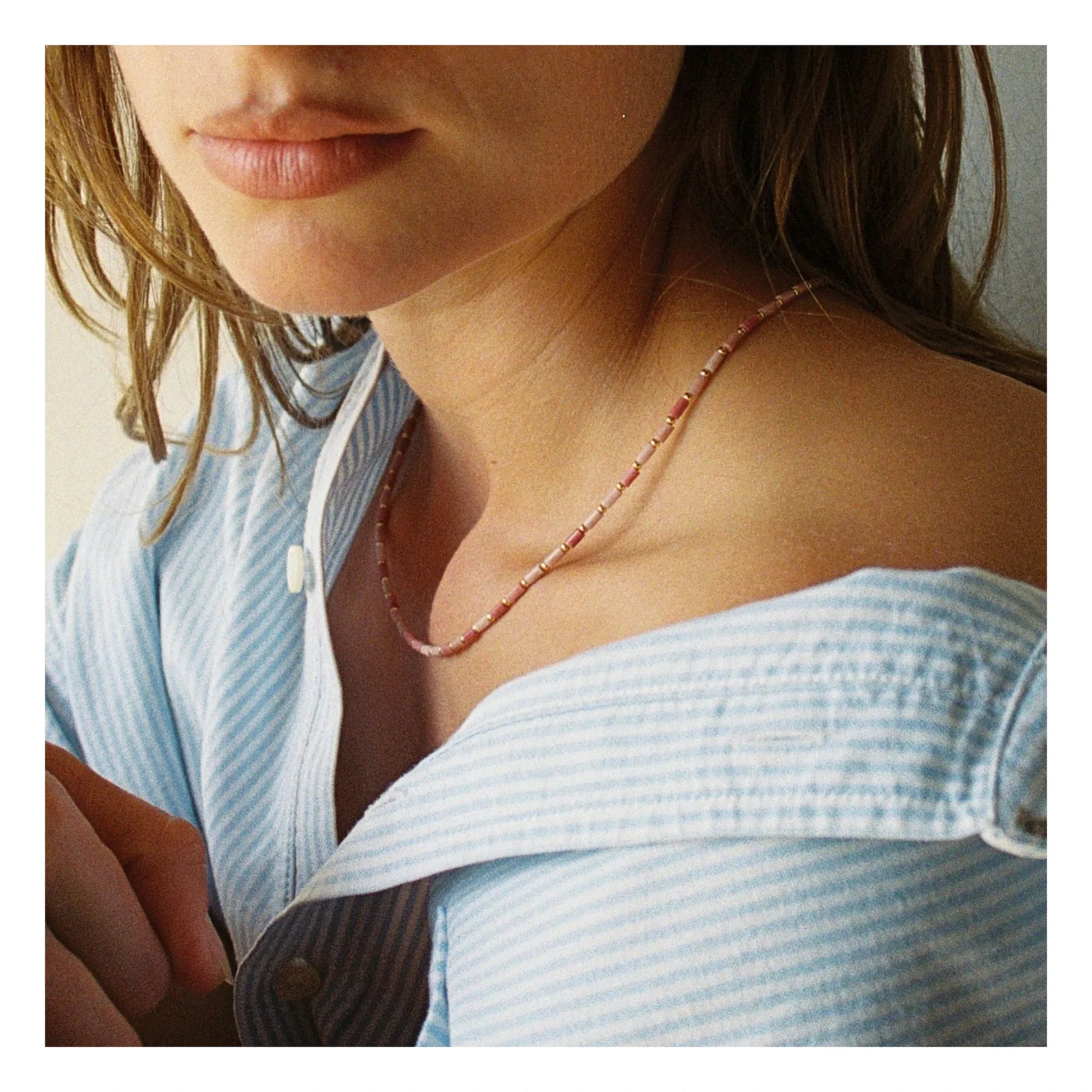 Camille Colette Studio - Baia Rhodonite necklace | Pink
